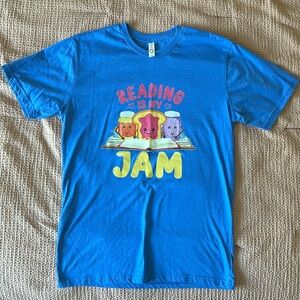Reading is my Jam Teacher Shirt Medium